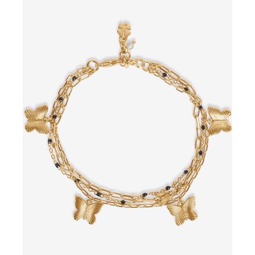 Lucky Brand Gold Tone Butterfly Charm Bracelet